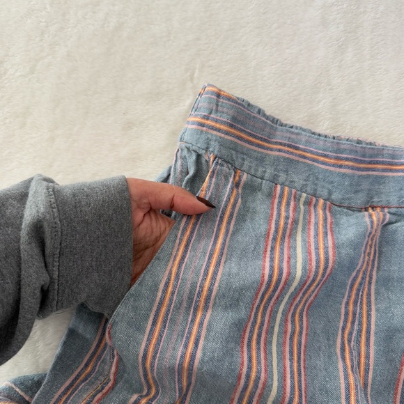 Madewell Women's Side-Button Huston Pull-On Crop Pants in Rainbow Stripe ST - Picture 11 of 14